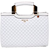 LARA QUILTED MINI BRIEFCASE BAGwht